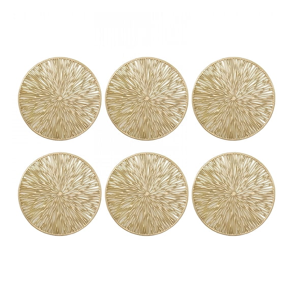 BESTSKY 6 Pieces 4"Drink Coasters Set Beverage Cup Pad for Office Home Dining Table Gold Coasters for Drinks