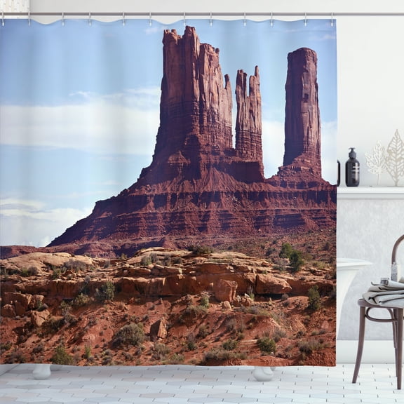 Ambesonne Landscape Shower Curtain, Grand Canyon Cliff, 69"Wx84"L, Brown