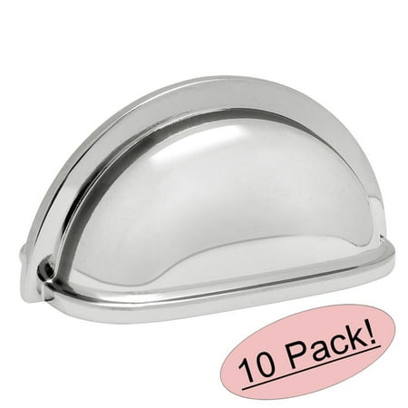 3 Forgings Cup Pull - Cosmas 4310CH Polished Chrome Cabinet Hardware Bin Cup Drawer Handle Pull - 3