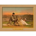 thumbnail image 2 of American Tobacco Company 18x15 Gold Ornate Wood Framed with Double Matting Museum Art Print Titled - Safe at Third, Baseball Card, 2 of 4
