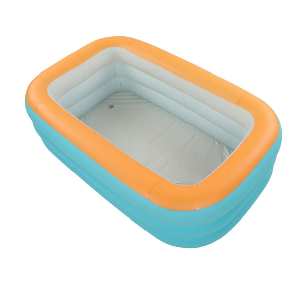 Inflatable Pool Kids Rectangular, Foldable Kid Pool Inflatable Swimming Pool 3 Layer Kid Folding Inflatable Swim Pool For Outdoor Yard