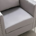 thumbnail image 6 of Mid-Century Modern Armchair Living Room Chair with Steel Legs Accent Chair with Fabric and Tufted Button Home-Office-Furniture, 6 of 7