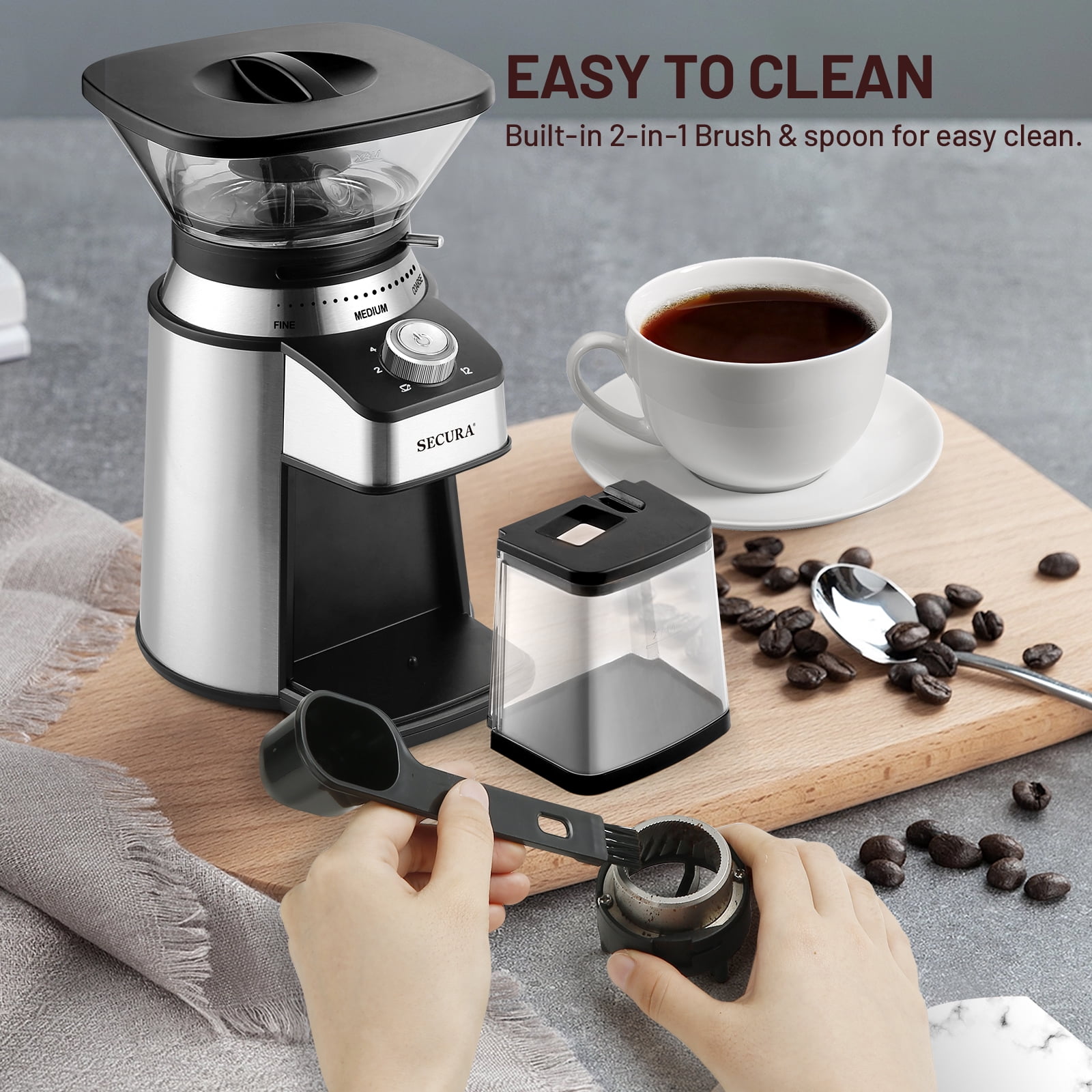 Secura Electric Burr Coffee Grinder Mill, Adjustable Cup Size, 17 Fine to Coarse Grind Size Settings for Drip, Percolator, French Press and Turkish Co Put to the test! Trying 3 out of 35 different grind settings - Secura  conical burr coffee grinder