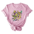 thumbnail image 4 of Aloohaidyvio Tops for Women,Womens Mardi Gras Mask Glitter Print Round Neck Short Sleeve Loose Tops,Mardi Gras Clothing Women, 4 of 5