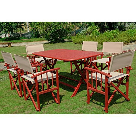 International Caravan Cariati Acacia Wood Patio Group-Finish:Barn Red