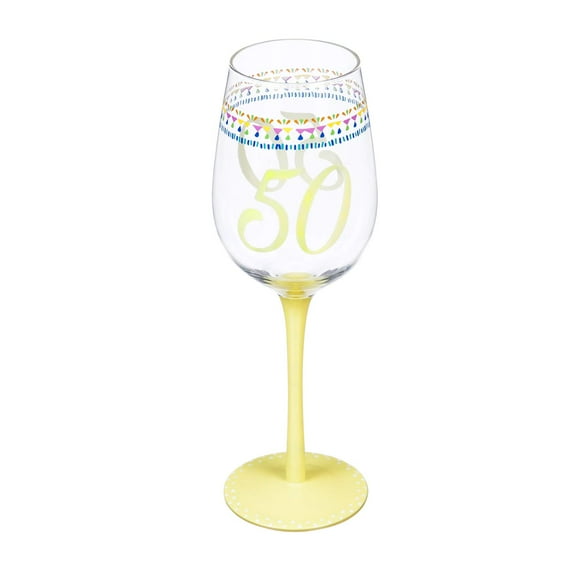 Cypress Home Beautiful 50th Birthday Color Changing Wine Glass - 3 x 3 x 10 Inches Homegoods and Accessories for Every Space