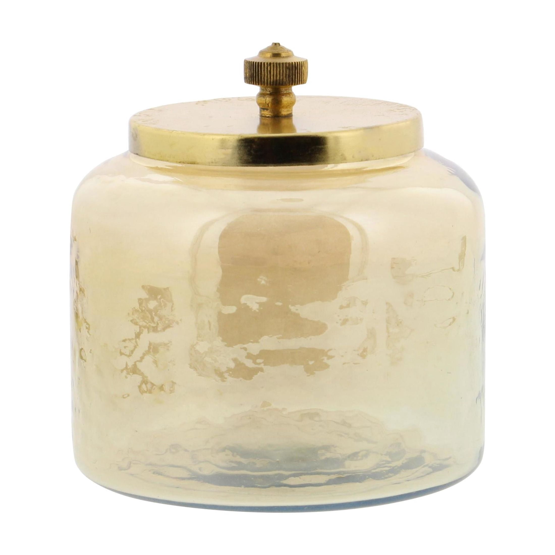Cosmoliving by Cosmopolitan Glam Transparent Smoked Glass with Golden Hue Decorative Jars, Set of 2 4"W x 5"H