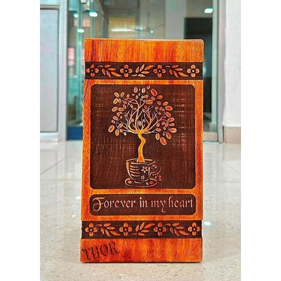 Wooden Cremation Urn are Large Unique Decorative Urns for Human Ashes. Can Be Used for Adult Male, Adult Female Ashes. Also Can Be Used as a Pet Urn.