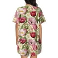 thumbnail image 3 of Kdxio Tulips Flowers Print Pajamas Sets for Women Short-Sleeved Pjs with Lounge Shorts Two Piece Sleepwear S-4XL, 3 of 9