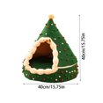 thumbnail image 3 of Christmas Tree Cat Bed - Soft Winter Warm Sleeping House for Dogs Cats, Cozy Pet Cave with Green Christmas Style for Small Medium Pets, 15.7x15.7 Inch, 3 of 7