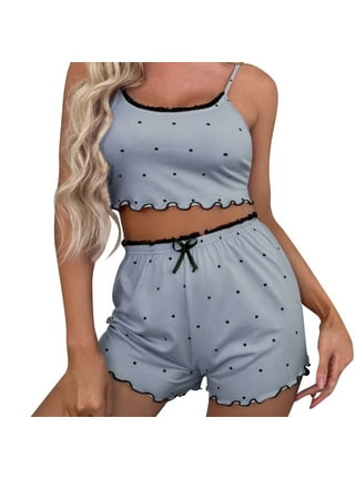 qucoqpe Sexy Pajamas for Women Bow Lace Solid Color PJ Set Two Piece Sleep  Set with Shorts