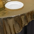 thumbnail image 4 of Efavormart Shiny Black Gold Foil Polyester Table Overlay Disco Mirror Ball Theme, Linen Table Topper - 72"x72", 4 of 9