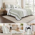 thumbnail image 6 of Quilts Twin XL Size, Sage Green Striped Soft Comforter Bedding Set for Bed, Farmhouse Thin Vertical Stripes Modern Lightweight Quilted Bedspread with Pillow Cover(2 Pieces) for All Season, 68x98 Inch, 6 of 9