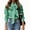 Green, variant on Long Sleeve Women Plaid Print Casual Blouse with Bow Tied Lady Work Office Button Blouse