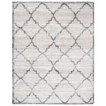 SAFAVIEH Fontana Mitre Diamond Shag Area Rug, Ivory/Grey, 6'7" x 9'