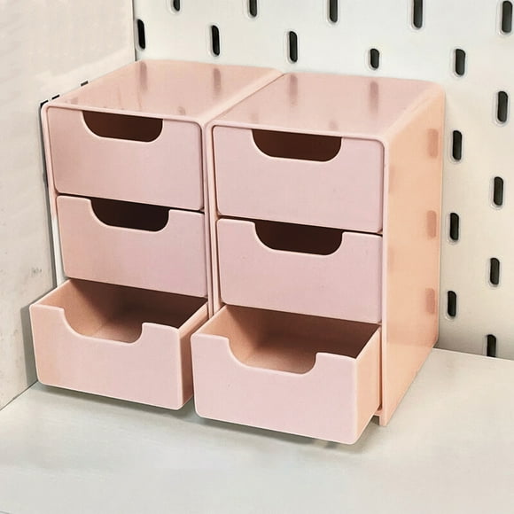 Organizador de cajones de escritorio, de plástico, apilable, con cajones deslizantes para oficina y hogar.