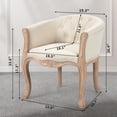 thumbnail image 6 of Accent Chair with Curved Backrest, French Country Chair with Carved Legs, Upholstered Linen Single Sofa Chair, Vintage Comfy Living Room Chair for Office Living Room Bedroom, Beige, 6 of 9