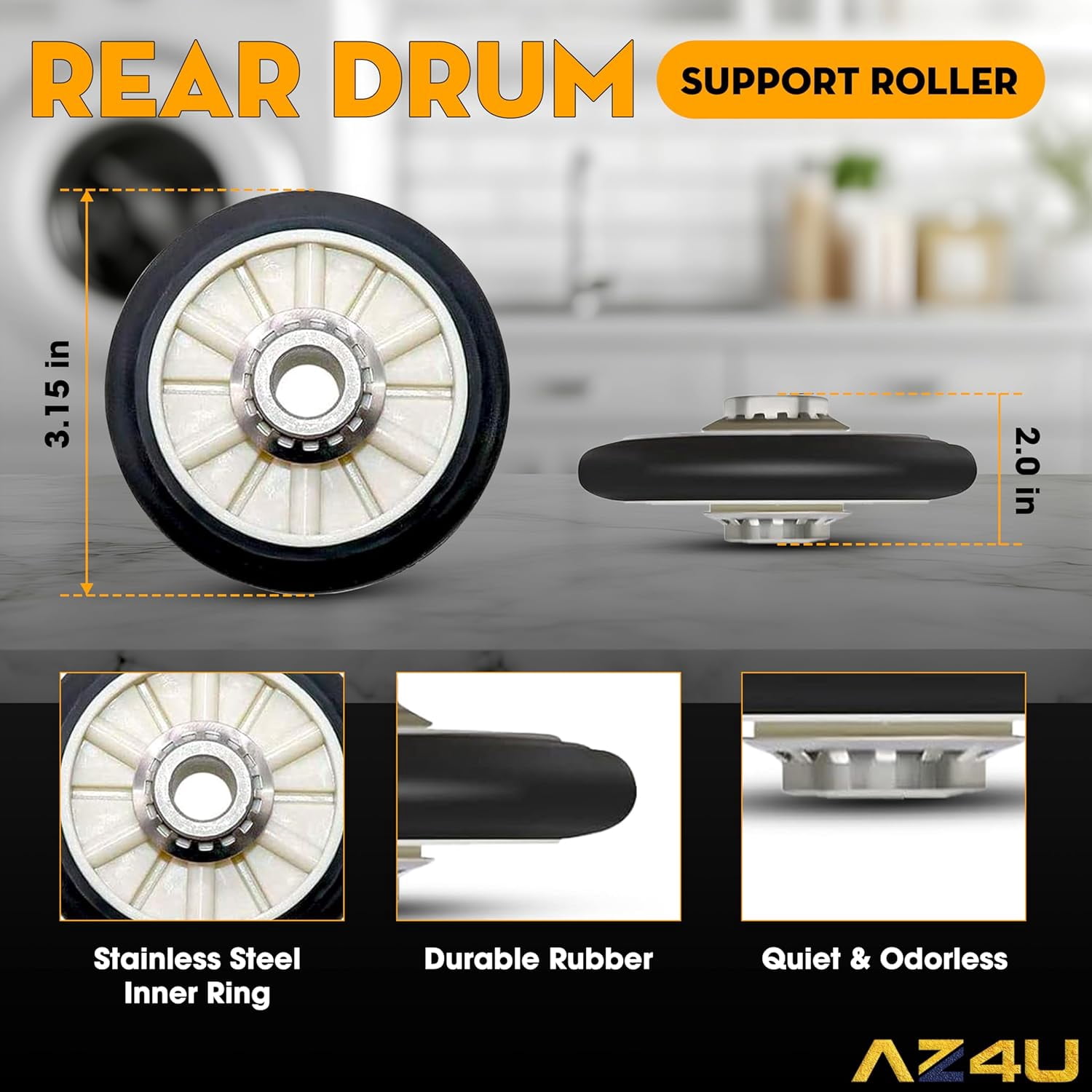 Dryer Repair Kit Replaces For Amana NED4600YQ1 NED4655EW1 4GNED4600YQ1 NED4600YQ0 NGD4655EW2 NED4500VQ0 NED4700YQ1 NED4500TQ0 NED4800VQ0 Drum Rollers 14210017 Belt 341241 Idler Pulley 14210023