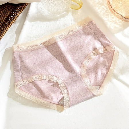 SEMPAI Fashion Women s Breathable Soft Stretch Panties Lace The Middle Waisted Briefs Clearance