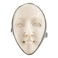 thumbnail image 2 of Goddess Face Hand Carving Bison Bone 925 Sterling Silver Adjustable Ring, 2 of 4