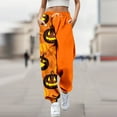 thumbnail image 1 of WILLBEST Pantalones Casuales de Moda Para Mujer, Pantalones Deportivos Con Estampado de Calabaza de Halloween, Pantalones Deportivos de Cintura Alta, Pantalones Deportivos Atléticos Con Bolsillos, 1 of 3