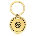 thumbnail image 4 of Zodiac Sign Keychain Charms Gold Stainless Steel Engraved Christmas Holiday Gifts Metal Keychains, 4 of 4