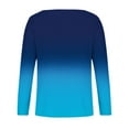 thumbnail image 3 of YUGYXL Long Sleeve Shirts for Women Fall Fashion V Neck Gradient Color Blouses Trendy Casual Loose Comfy Cute Tops Dark Blue L, 3 of 4