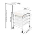 thumbnail image 3 of White Iron Nail Tools Cart 31x38x44cm Movable Storage Rack With Roller Seat, 3 of 10