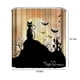 thumbnail image 3 of Yhmxh Decoración del baño Cortina de ducha de poliéster con diseño de gatos negros, acuarela, color naranja y amarillo, decorativa para Halloween, con 12 ganchos para baño., 3 of 5