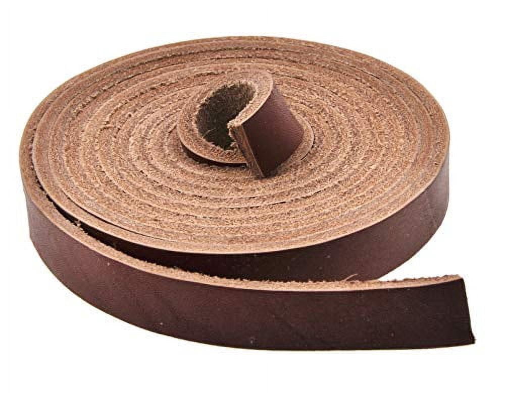 Mandala Crafts Genuine Leather Strap - Brown Cowhide Leather Strips for Crafts - Strap Leather Wrap for Handbag Saddle Belt Jewelry Making Craft Leather Straps 1/2 Inch Wide 6 Feet Long
