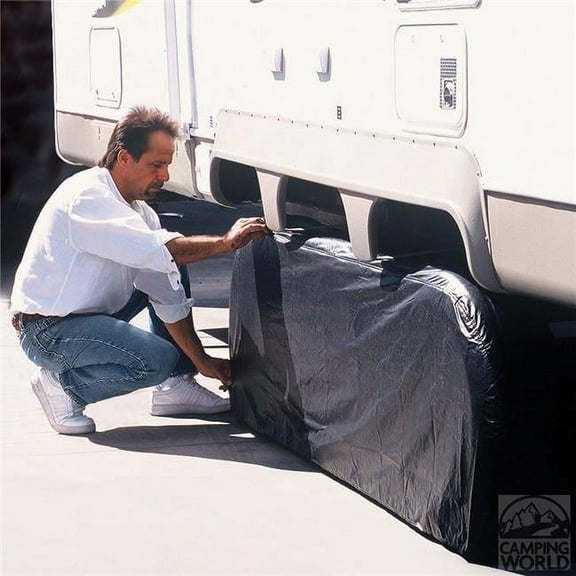 Adco  Triple Axle Tyre Gard Wheel Cover, Large - Black