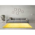 thumbnail image 3 of Ahgly Company Machine Washable Indoor Rectangle Solid Yellow Modern Area Rugs, 3' x 5', 3 of 4