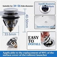 thumbnail image 4 of Tapón de drenaje emergente universal, canasta de filtro antiobstrucciones 2 en 1, acero inoxidable y latón de primera calidad, fácil de instalar y limpiar, compatibilidad con desagües de fregadero, 4 of 8