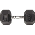 thumbnail image 1 of Rubber Encased Hex Dumbbell in Pairs  Singles or Set, 1 of 5