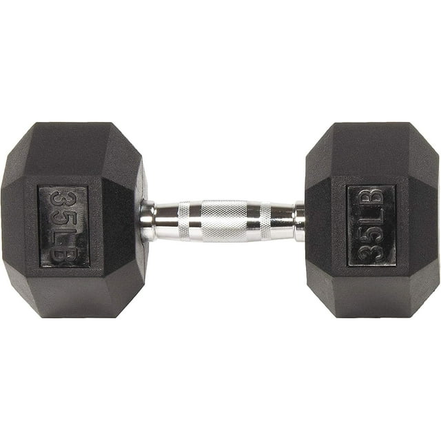 Rubber Encased Hex Dumbbell in Pairs Singles or Set