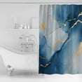thumbnail image 2 of Blue Marble Shower Curtain Set ，Waterproof Fabric Shower Curtains Gradient Gold Fluid Texture Abstract Art Shower Curtains for Bathroom,Bathroom Decor 36"x72", 2 of 6