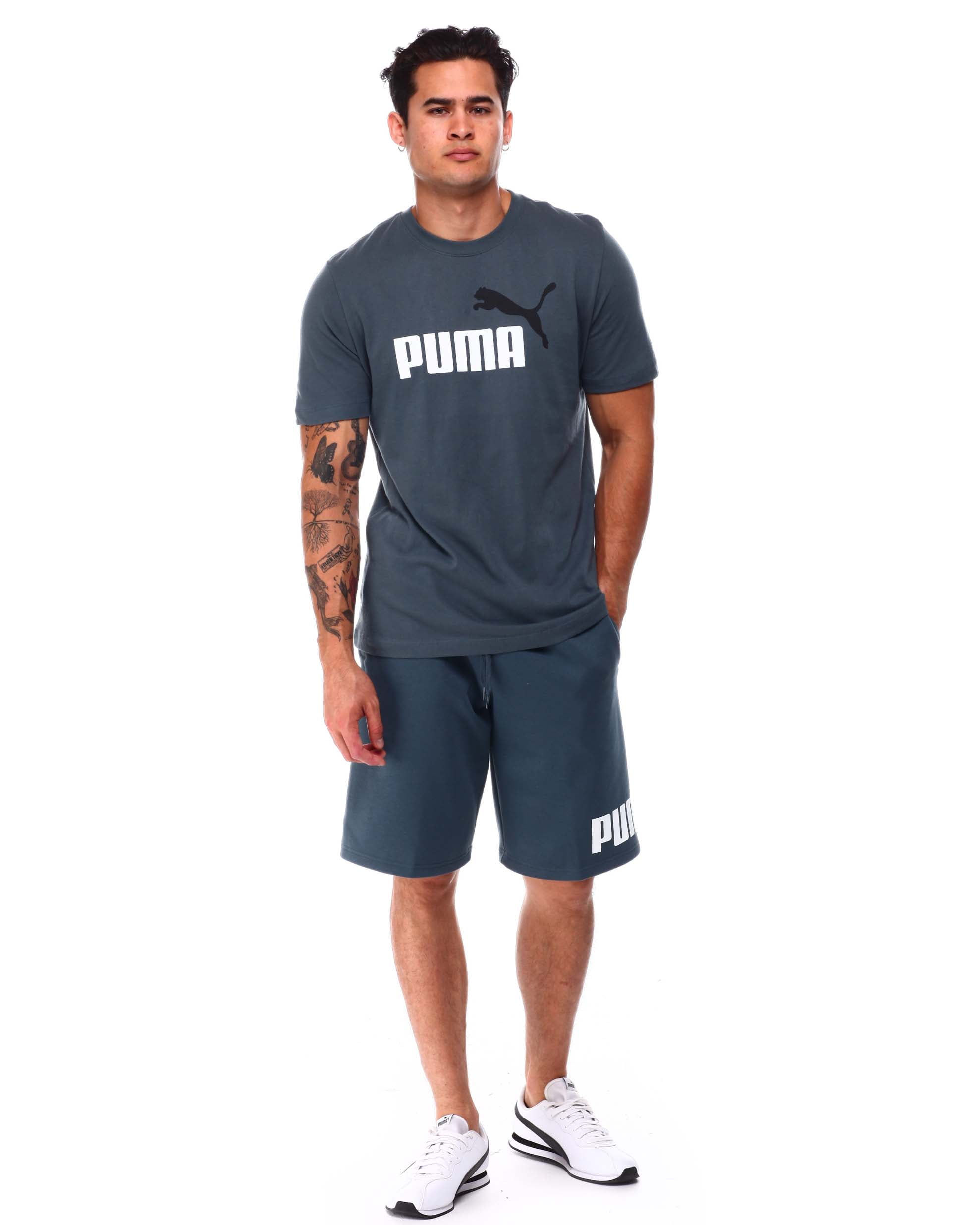 Men's Puma Dark Slate ESS 2 Col Logo T-Shirt - L