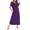 Purple, variant on Oudiya Women's Nightgown Short Sleeve Loungewear Sleepwear Full Length Sleep Shirt with Pockets, M-4XL
