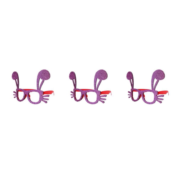 Qarigey Gafas de Pascua con purpurina, juego de disfraces, marcos de anteojos de plástico para cumpleaños, accesorios de decoración para Type1 NO1