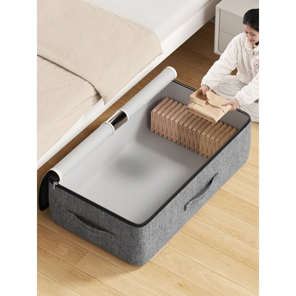 Large Capacity Under‑Bed Fabric Storage Bag, Foldable Drawer‑Style Organizer with Clear Window, Dust‑Proof Storage for Seasonal Clothes, Quilts, Bedding for Bedroom & Dorm