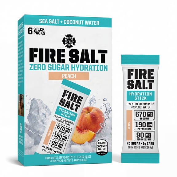 Fire Salt Electrolyte Drink Mix – Peach (6-Count)