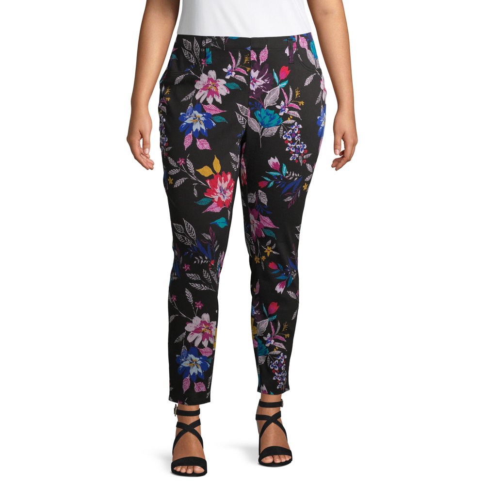 Terra & Sky - Terra & Sky Women's Plus Size Floral Printed Jeggings ...