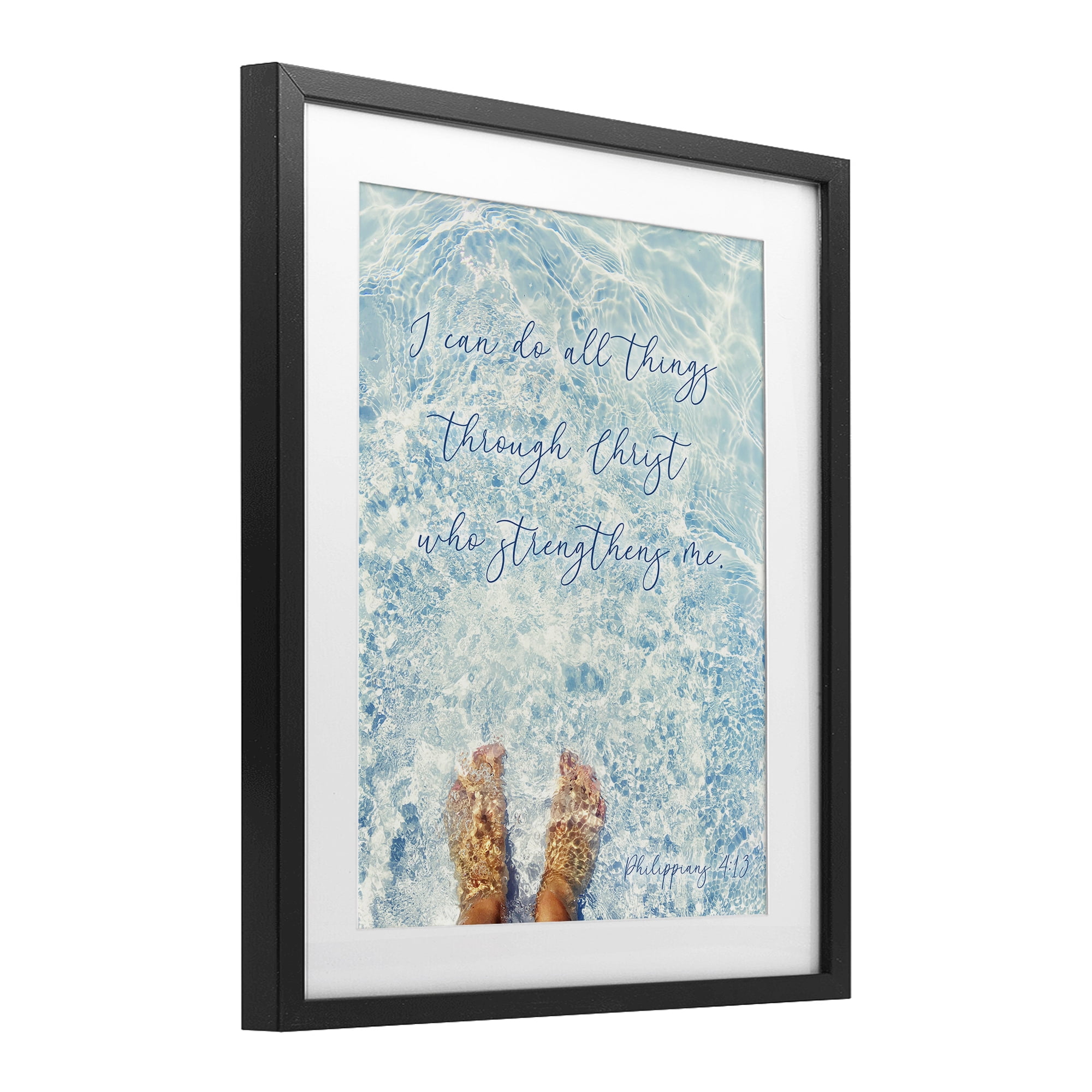Stupell Industries I Can Do All Things Black Framed Print Under Glass, design by Sarah Jane