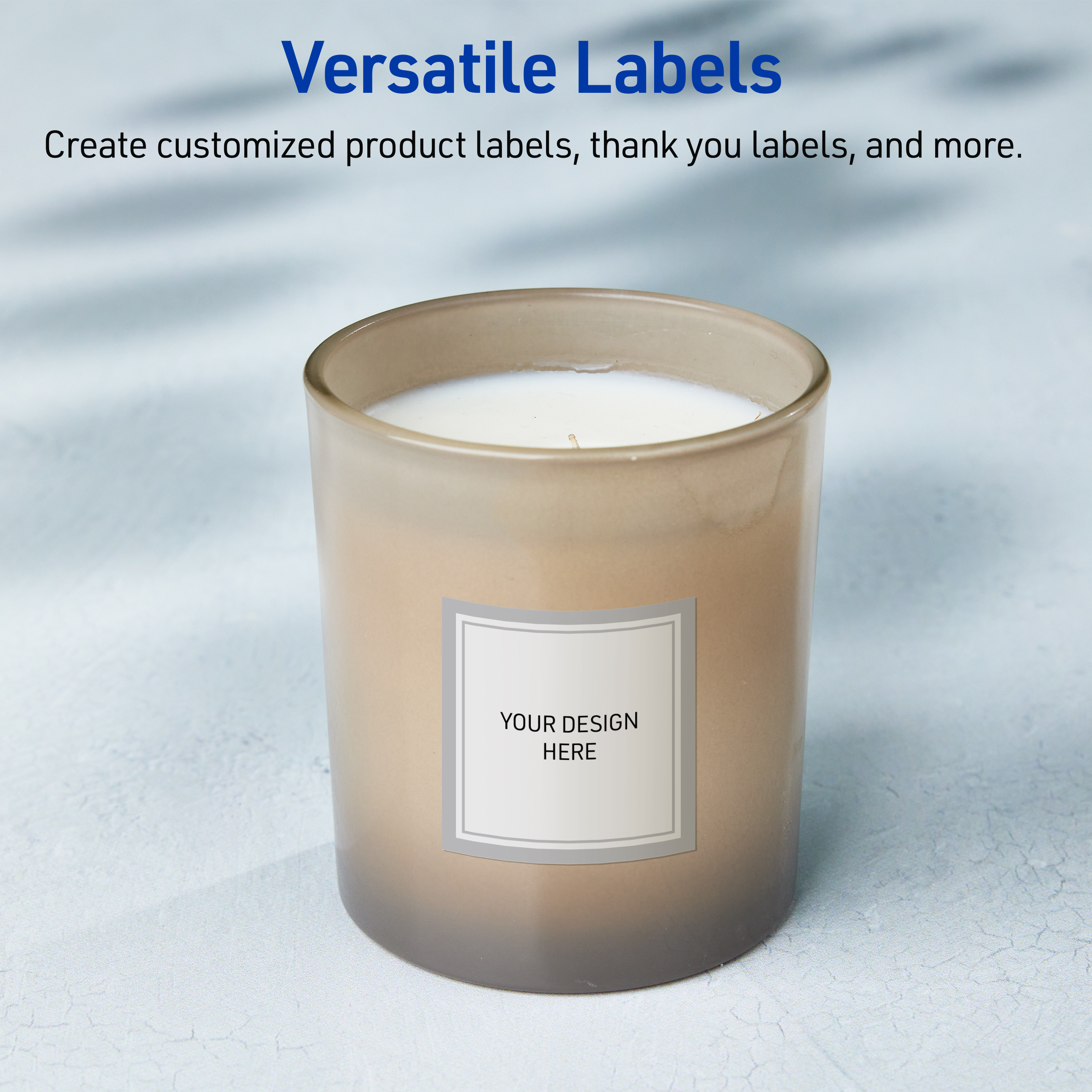 Avery Labels, 3" x 3", Matte White, Silver Mirror Metallic