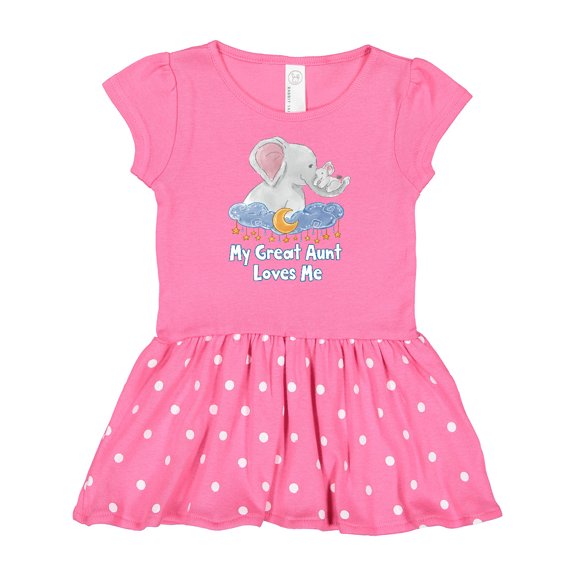 Inktastic My Great Aunt Loves Me Cute Elephants Clouds Moon and Stars Gift Baby Girl Dress