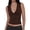 Brown, variant on EMMIOL Women's Deep V-Neck Crop Tank Top Stretchy Sleeveless Going Out Top Summer Y2K Style
