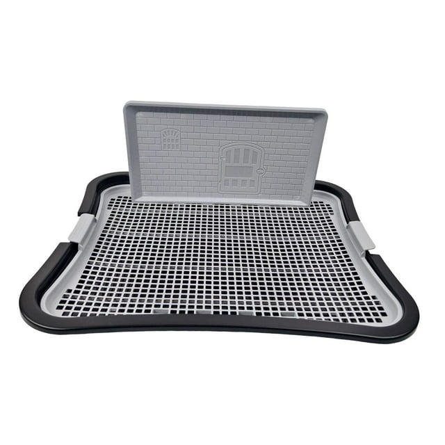 Inodoro para perros, almohadilla para orinal extraíble, fácil de limpiar, soporte antisalpicaduras para orina, orinal de malla de entrenamiento para Negro