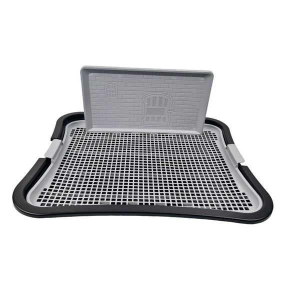 Inodoro para perros, almohadilla para orinal extraíble, fácil de limpiar, soporte antisalpicaduras para orina, orinal de malla de entrenamiento para Negro