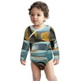 Tebeau Vintage Truck Farm Scene Print Baby Long Sleeve Bodysuit Long