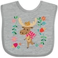 thumbnail image 3 of Inktastic Woodland Moose Spring Flowers Girls Baby Bib, 3 of 4